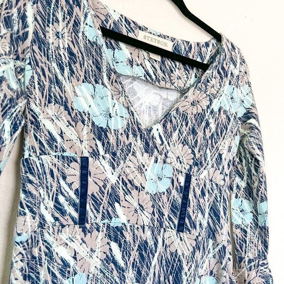 Stetson Multi-Color Floral 3/4 Sleeve Dress, Size Small - Picture 2 of 5